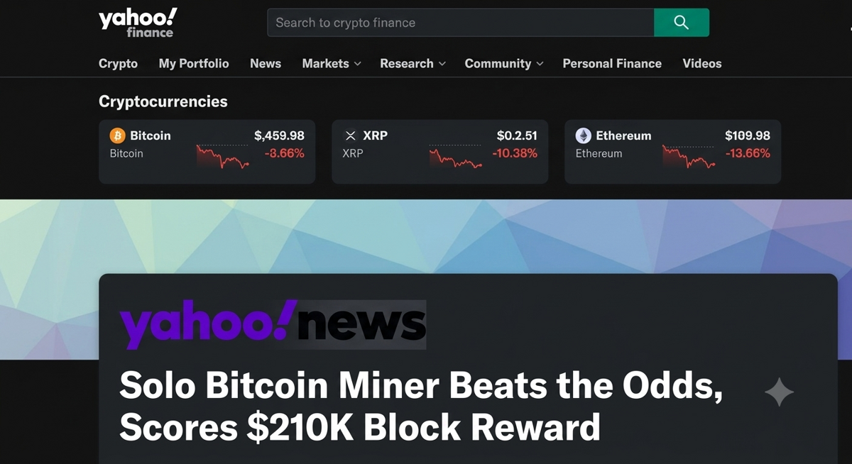 Solo miner dashboard